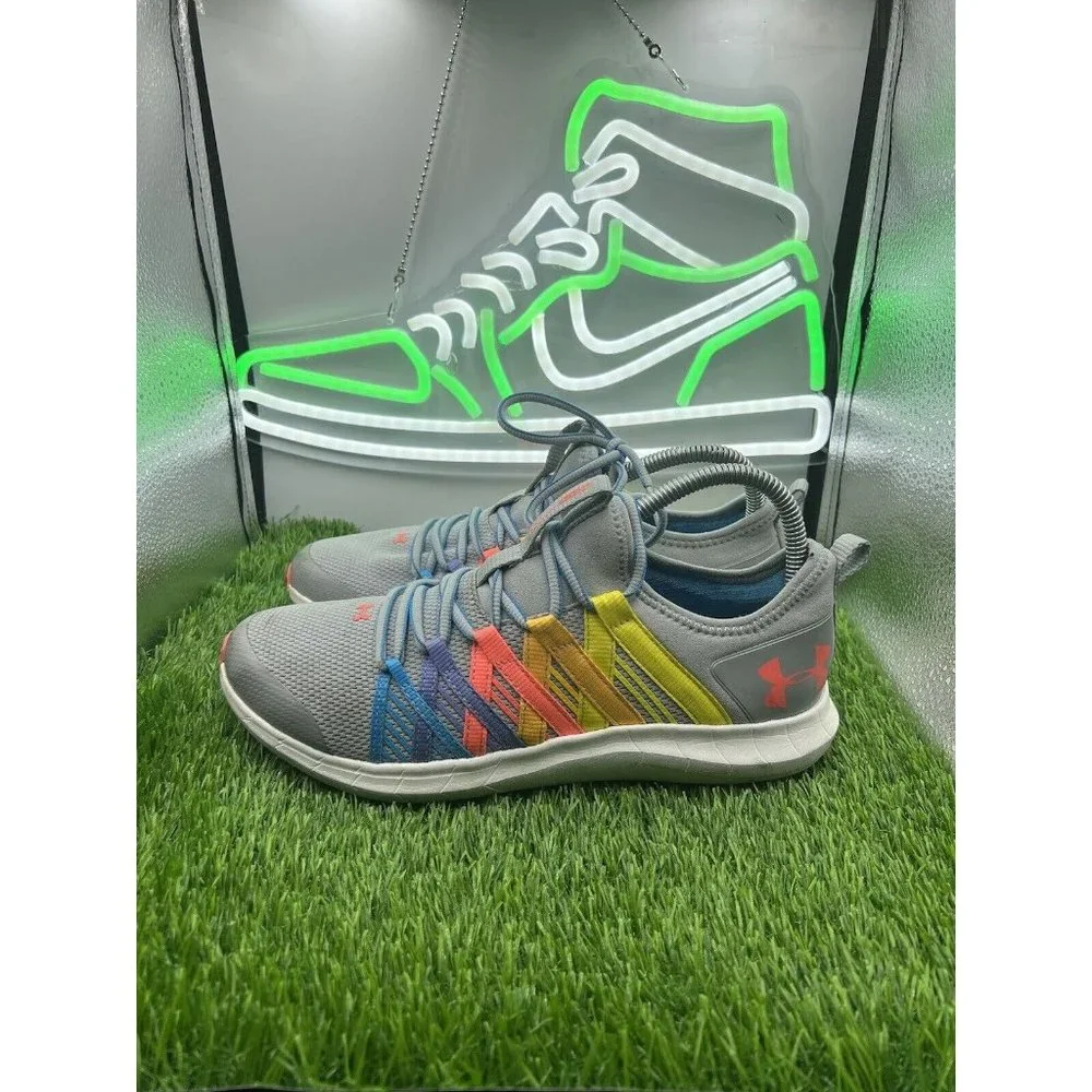 Under Armour Shoes Sz 7Y Infinity Running Athletic Sneakers Rainbow‎ 3020015-104